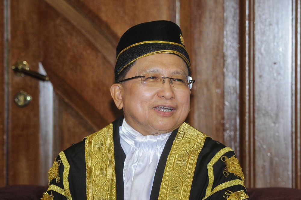 Chief Justice Tan Sri Richard Malanjum speaks to reporters after the opening of the legal year 2019 in Putrajaya January 11, 2019. u00e2u20acu201d Picture by Shafwan Zaidon