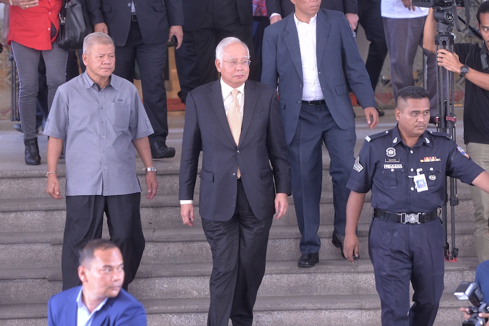 Datuk Seri Najib Razak leaves the Palace of Justice in Putrajaya February 7, 2019. u00e2u20acu201d Picture by Shafwan Zaidon
