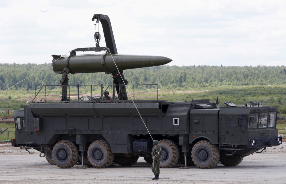 Russian servicemen equip an Iskander tactical missile system at the Army-2015 international military-technical forum in Kubinka, outside Moscow, Russia, June 17, 2015. u00e2u20acu201d Reuters pic 