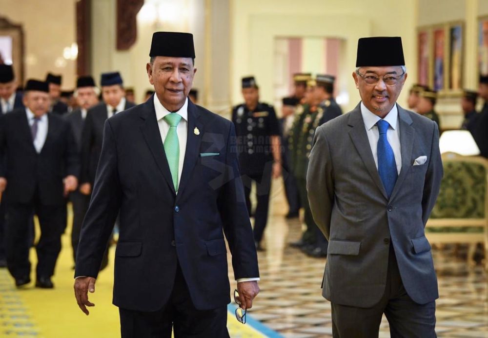 Yang di-Pertuan Agong Al-Sultan Abdullah Riu00e2u20acu2122ayatuddin Al-Mustafa Billah Shah attends the 253rd meeting of the Conference of Rulers at Istana Negara. u00e2u20acu2022 Picture via Twitter/bernamadotcom