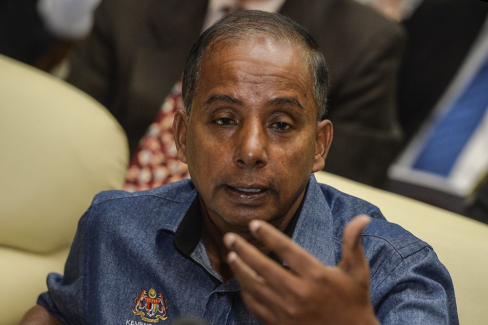 Human Resources Minister M. Kulasegaran speaks during launch of National Wage Index in Putrajaya February 19, 2019. u00e2u20acu2022 Picture by Miera Zulyana