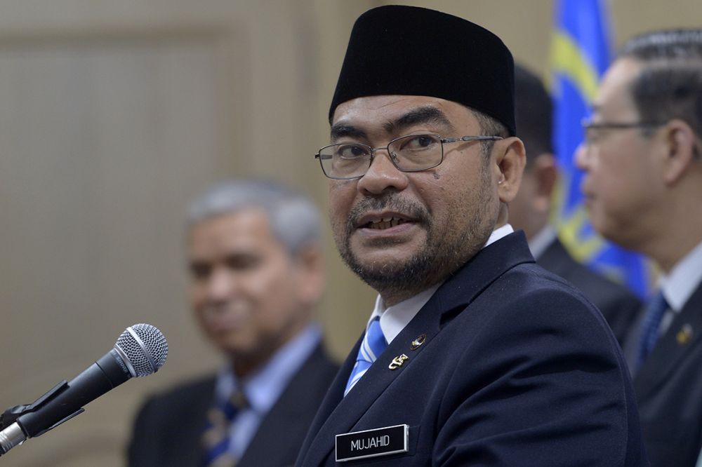 Minister in the Prime Minister's Department Datuk Seri Mujahid Yusof Rawa speaks during a press conference in Putrajaya February 13, 2019. u00e2u20acu2022 Picture by Mukhriz Hazim