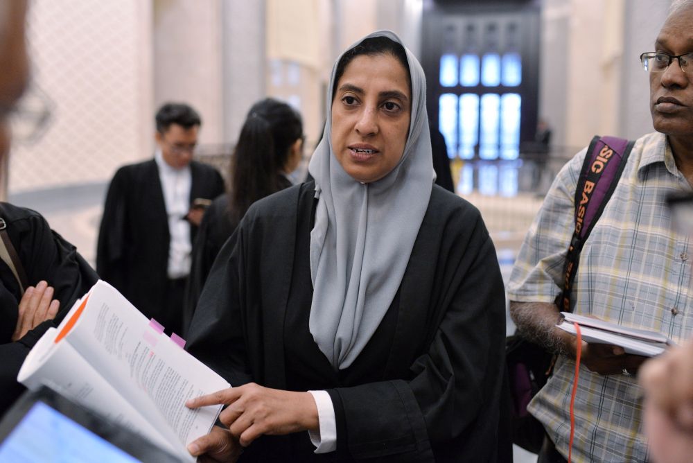 Lawyer Latheefa Koya speaks to reporters at the Palace of Justice, Putrajaya February 14, 2019. u00e2u20acu201d Picture by Shafwan Zaidon