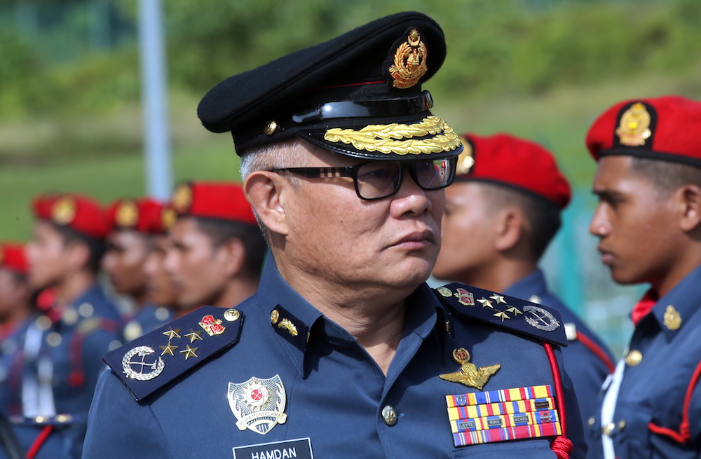 Fire and Rescue Department director-general Datuk Mohammad Hamdan Wahid attends the departmentu00e2u20acu2122s Excellent Medal Award and Service Excellent Award ceremony in Ipoh March 13, 2019. u00e2u20acu201d Picture by Farhan Najib