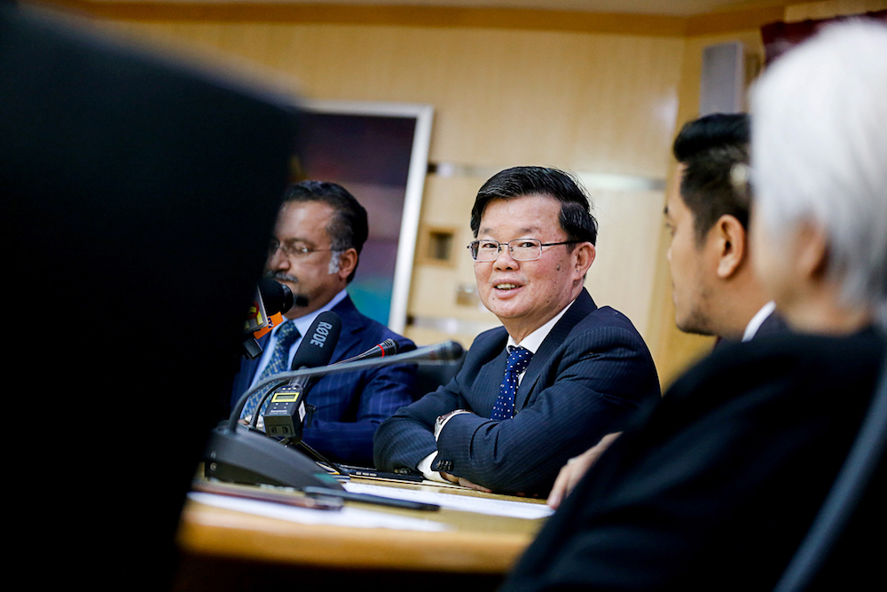 Penang Chief Minister Chow Kon Yeow speaks to the press in George Town March 13, 2019. u00e2u20acu201d Picture by Sayuti Zainudin