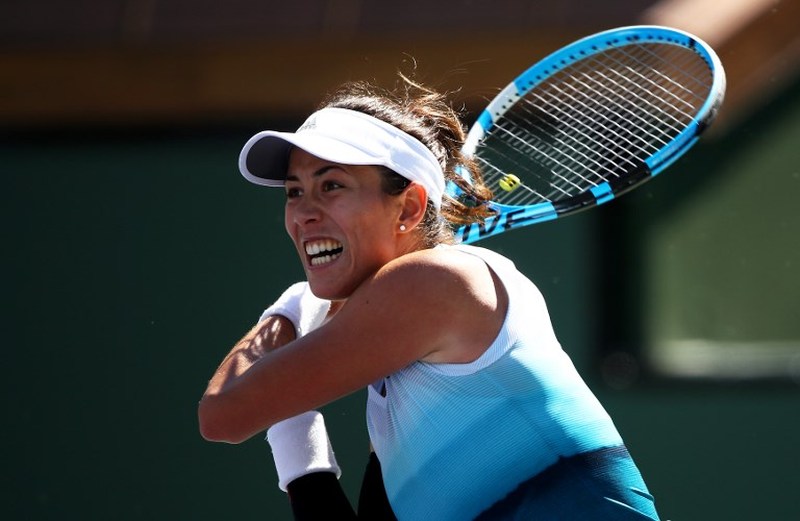 Garbine Muguruza of Spain in action against Kiki Bertens of the Netherlands during their women's singles fourth round match in the BNP Paribas Open at the Indian Wells Tennis Garden, March 12, 2019. u00e2u20acu2022 AFP pic