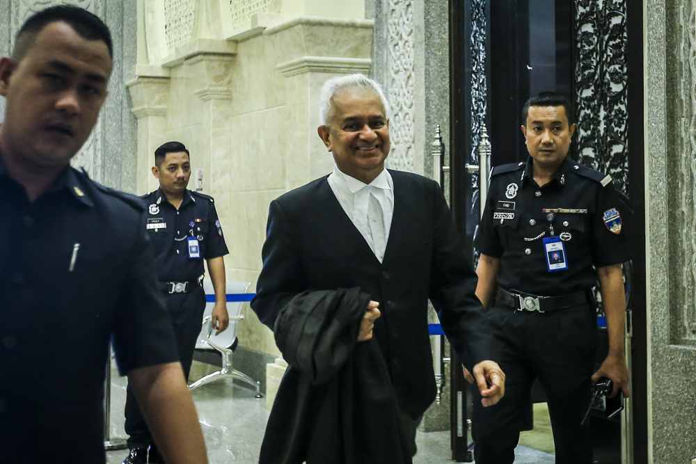 Attorney General Tommy Thomas arrives at the Palace of Justice in Putrajaya March 18, 2019.  