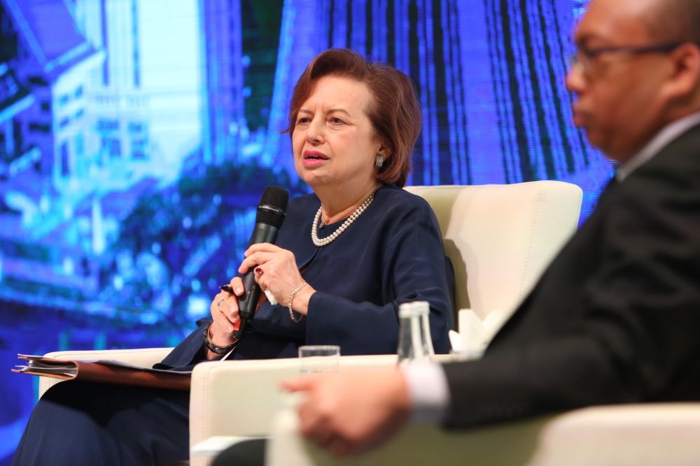 Tan Sri Dr Zeti Aziz speaks during a media briefing on PNB Group’s Financial Year 2018 performance at the Hilton Kuala Lumpur, March 28, 2019. — Picture by Choo Choy May