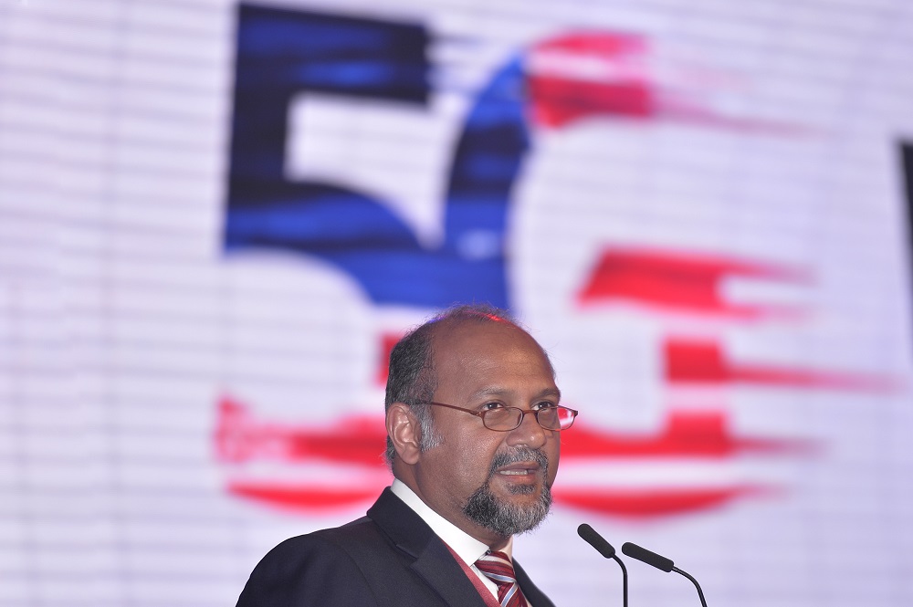 Communication and Multimedia Minister Gobind Singh Deo speaks during the launch of the 5G Showcase in Putrajaya April 18, 2019. u00e2u20acu201d Picture by Mukhriz Hazim