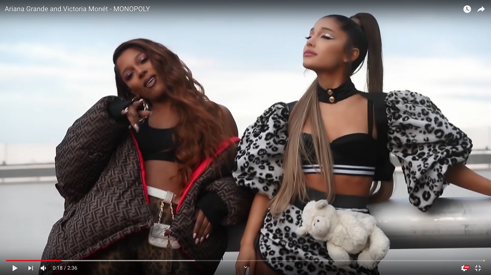 Ariana Grande has released the music video of her latest track u00e2u20acu02dcMonopolyu00e2u20acu2122, featuring Victoria Monet, via YouTube. u00e2u20acu201d AFP pic