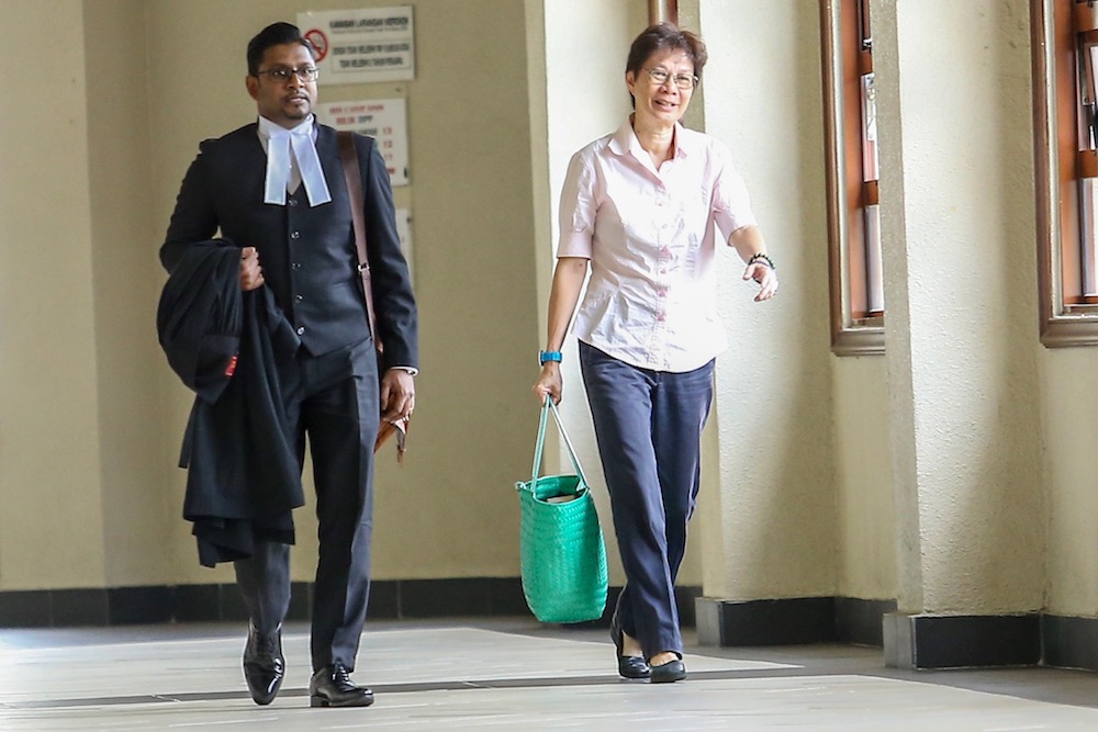 Centre for Strategic Engagement (CENSE) director, Rita Sim Sai Hoon, arrives at the Kuala Lumpur Court Complex April 23, 2019. u00e2u20acu201d Picture by Hari Anggara