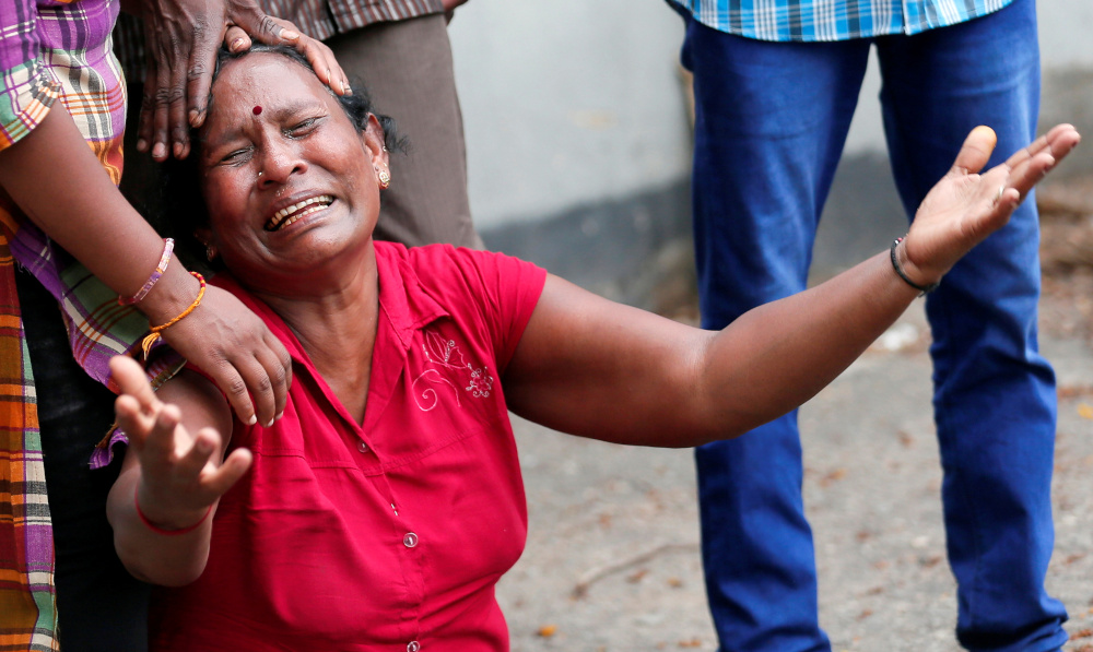A relative of a victim of the explosion at St Anthonyu00e2u20acu2122s Shrine, Kochchikade church, reacts at the police mortuary in Colombo, Sri Lanka April 21, 2019. u00e2u20acu201d Reuters pic