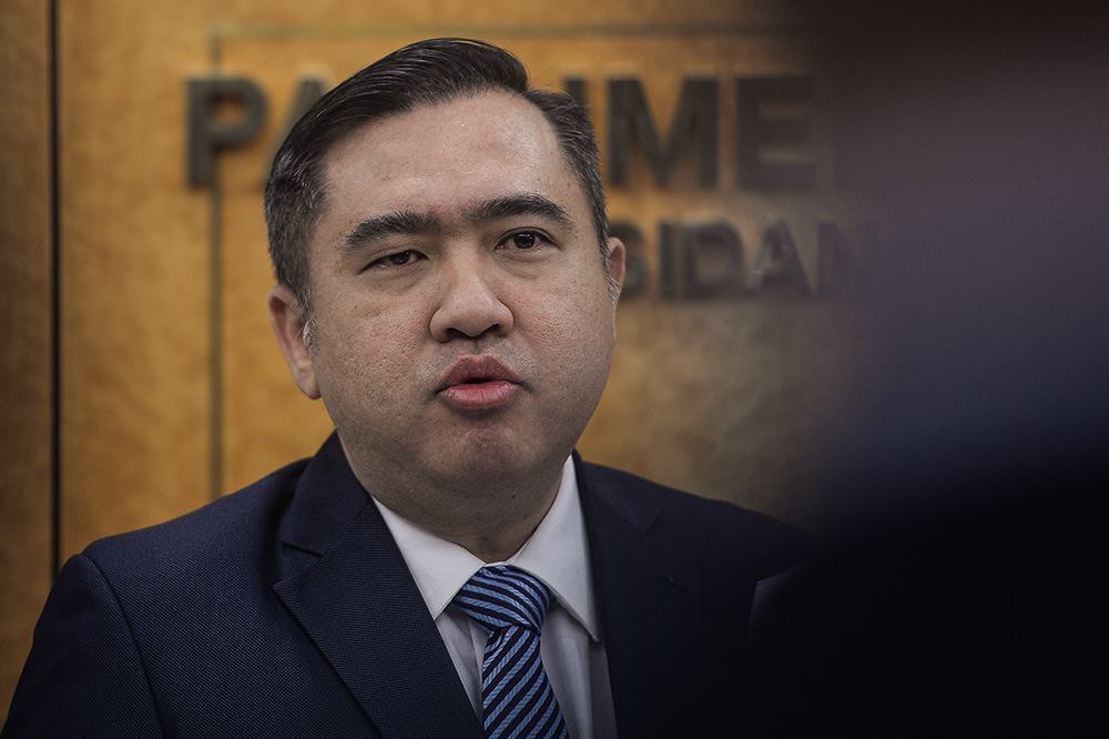 Transport Minister Anthony Loke speaks during a press conference at Parliament on April 11, 2019. ― Picture by Miera Zulyana