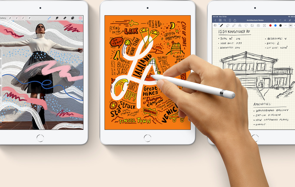 The new iPads offer support for the first-gen Apple Pencil. u00e2u20acu201d Picture courtesy of Apple