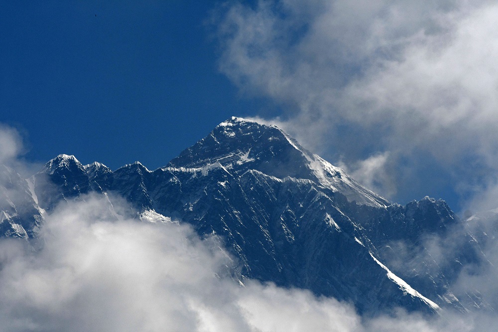 Mount Everest (height 8848 metres) is seen in the Everest region, some 140km northeast of Kathmandu May 27, 2019. u00e2u20acu201d AFP pic