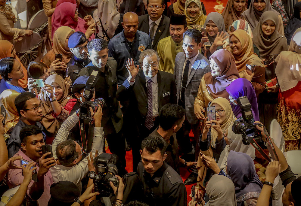Prime Minister Tun Dr Mahathir Mohamad attends the Prime Ministeru00e2u20acu2122s Department Hari Raya Aidilfitri open house in Putrajaya June 20, 2019. u00e2u20acu201d Picture by Firdaus Latif