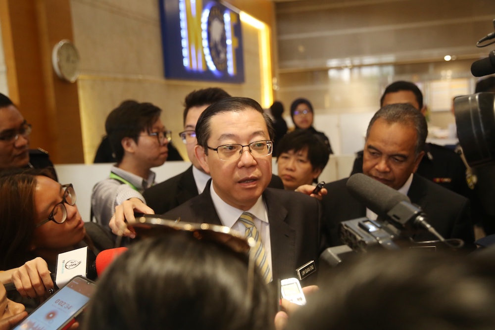 Finance Minister Lim Guan Eng speaks to the media after the 2020 Budget Consultation Council meeting at the Finance Ministry in Putrajaya June 27, 2019. u00e2u20acu201d Picture by Choo Choy May