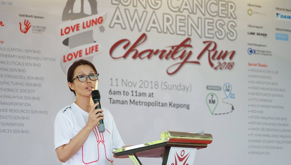 Dr Christina Ng speaks during the launch of the Lung Cancer Awareness Charity Run 2018 in Kepong. u00e2u20acu2022 Picture via Facebook/ Empowered Malaysia