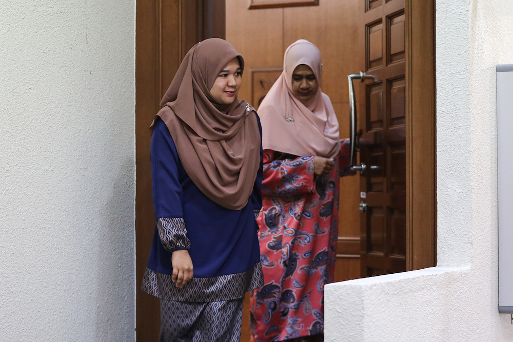 Tadmansori Holdings assistant accounting and finance manager Rabiatul Adawiyah Sobri is pictured at the Kuala Lumpur Court Complex July 3, 2019. — Picture by Yusof Mat Isa