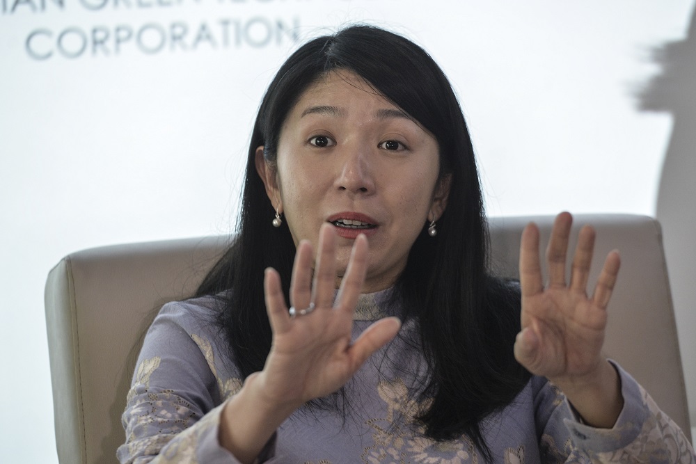 Energy, Science, Technology, Environment and Climate Change Minister Yeo Bee Yin speaks at a press conference after the launch of the Low Carbon Cities 2030 (LCC2030C) at GreenTech Malaysia in Bangi July 23, 2019 u00e2u20acu201d Picture by Shafwan Zaidon