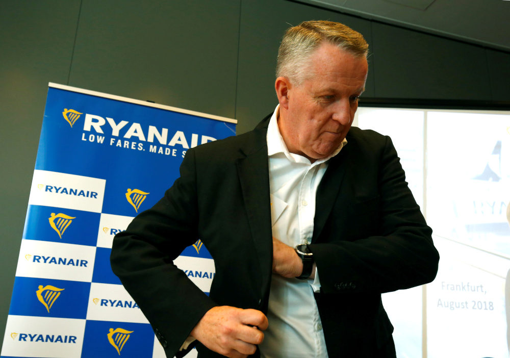Chief Operating Officer Peter Bellew of Ryanair attends a news conference in Frankfurt, Germany, August 8, 2018. u00e2u20acu201d Reuters pic 