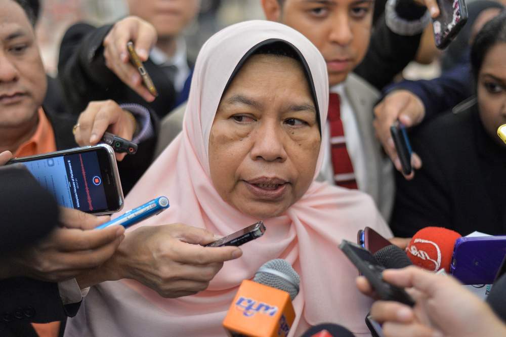 Housing and Local Government Minister Zuraida Kamaruddin speaks to reporters at Parliament in Kuala Lumpur July 18, 2019. u00e2u20acu2022 Picture by Mukhriz Hazim