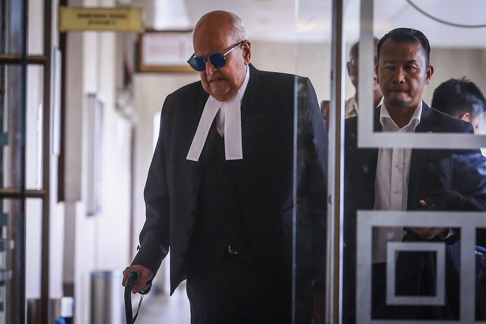 Datuk Seri Gopal Sri Ram, lead prosecutor in Datuk Seri Najib Razak’s 1MDB trial, is seen at the Kuala Lumpur Courts Complex August 29, 2019. — Picture by Hari Anggara