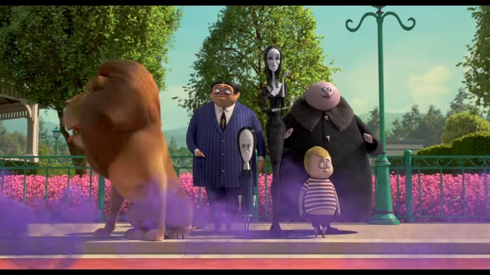 A screengrab from u00e2u20acu02dcThe Addams Familyu00e2u20acu2122 that features the voice talents of Charlize Theron, Oscar Isaac, Chloe Grace Moretz and Bette Midler among others.