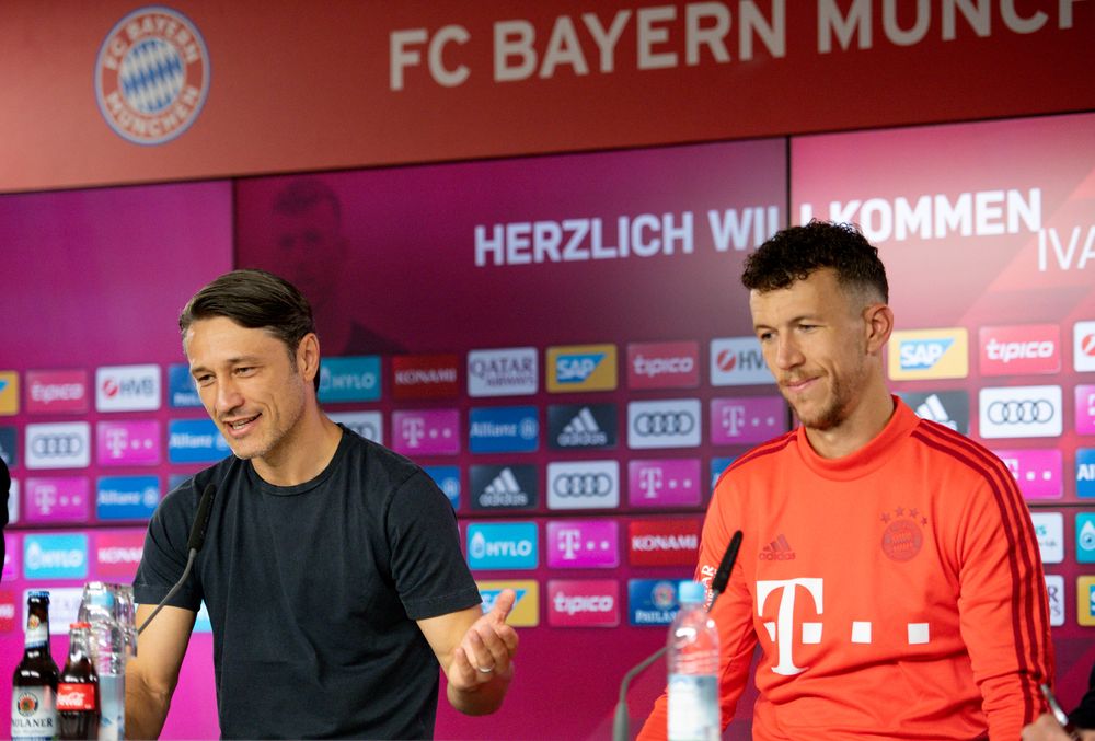 Bayern Munich coach Niko Kovac and Ivan Perisic during the unveiling in Munich, Germany, August 14, 2019. u00e2u20acu201d Reuters pic