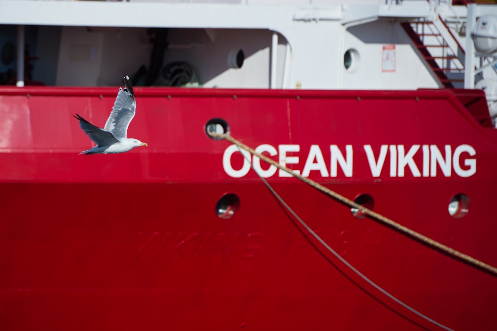 The Ocean Viking has been holding its position for 10 days. — AFP pic