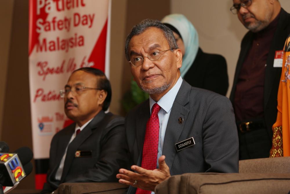 Health Minister Datuk Seri Dzulkefly Ahmad speaks to reporters here after launching the first World Patient Safety Day in Putrajaya September 17, 2019. u00e2u20acu2022 Picture by Choo Choy May