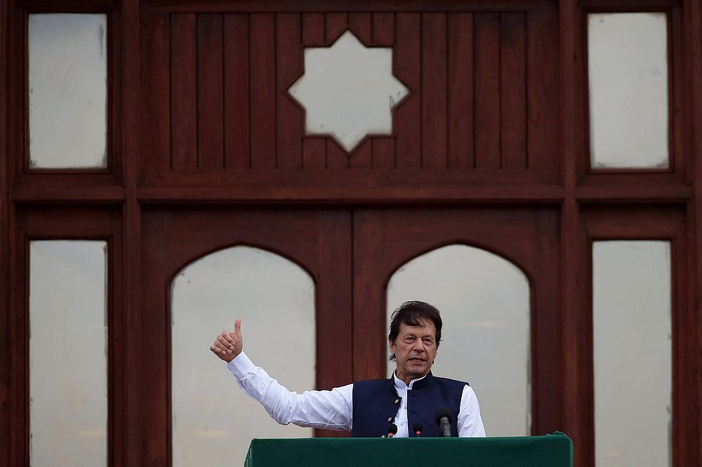Pakistan's Prime Minister Imran Khan speaks during a 'Kashmir Hour' demonstration to express solidarity with the people of Kashmir, at the Prime Minister's House in Islamabad August 30, 2019. u00e2u20acu201d Reuters pic
