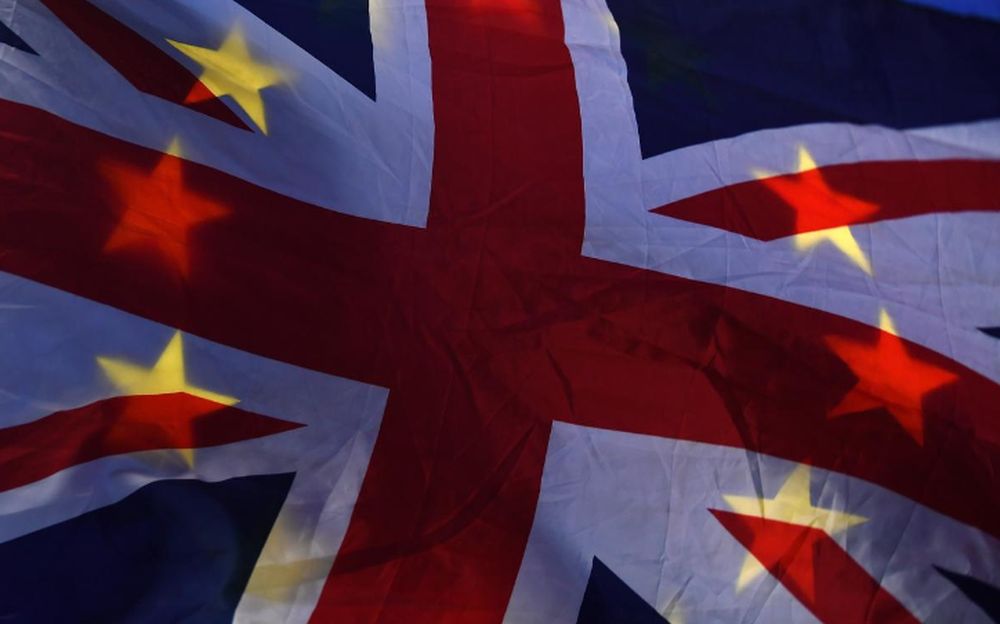 A flag depicting the British Union Jack design and the EU design is seen outside of the Houses of Parliament in London, January 14, 2019. u00e2u20acu201d Reuters pic