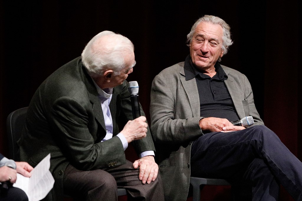 Filmmaker Martin Scorsese and actor Robert De Niro on stage during The Academy of Motion Pictures Arts and Sciences official Academy screening of u00e2u20acu02dcThe Irishmanu00e2u20acu2122 at the MoMA, Titus Theatre 2 on October 6, 2019 in New York City. u00e2u20acu201d AFP pic