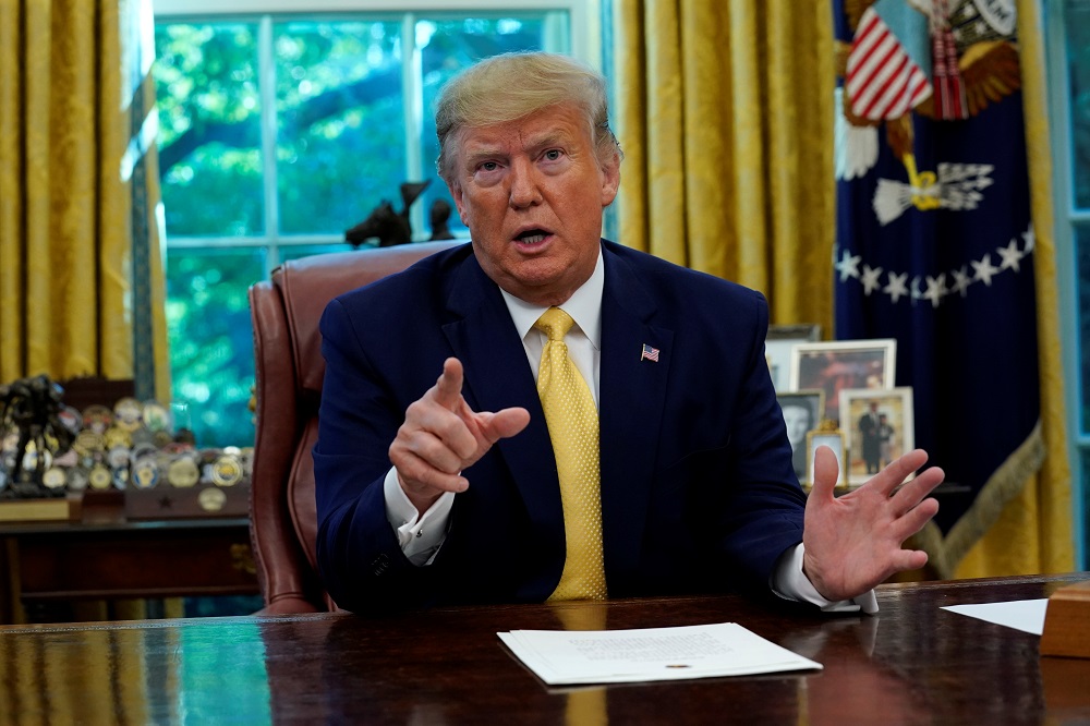 US President Donald Trump speaks during a meeting with Chinau00e2u20acu2122s Vice Premier Liu He in the Oval Office at the White House after two days of trade negotiations in Washington October 11, 2019. u00e2u20acu201d Reuters pic