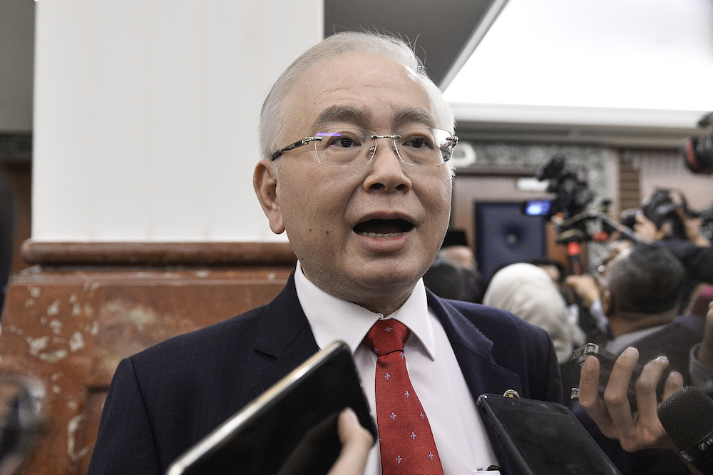 Datuk Seri Wee Ka Siong speaks to reporters in Parliament after the tabling of Budget 2020 on October 11, 2019. u00e2u20acu201d Picture by Miera Zulyana