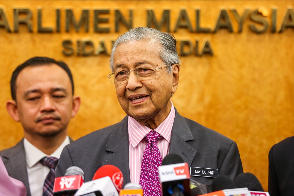 Prime Minister Tun Dr Mahathir Mohamad during a press conference at Parliament in Kuala Lumpur October 22, 2019. u00e2u20acu201d Picture by Firdaus Latif