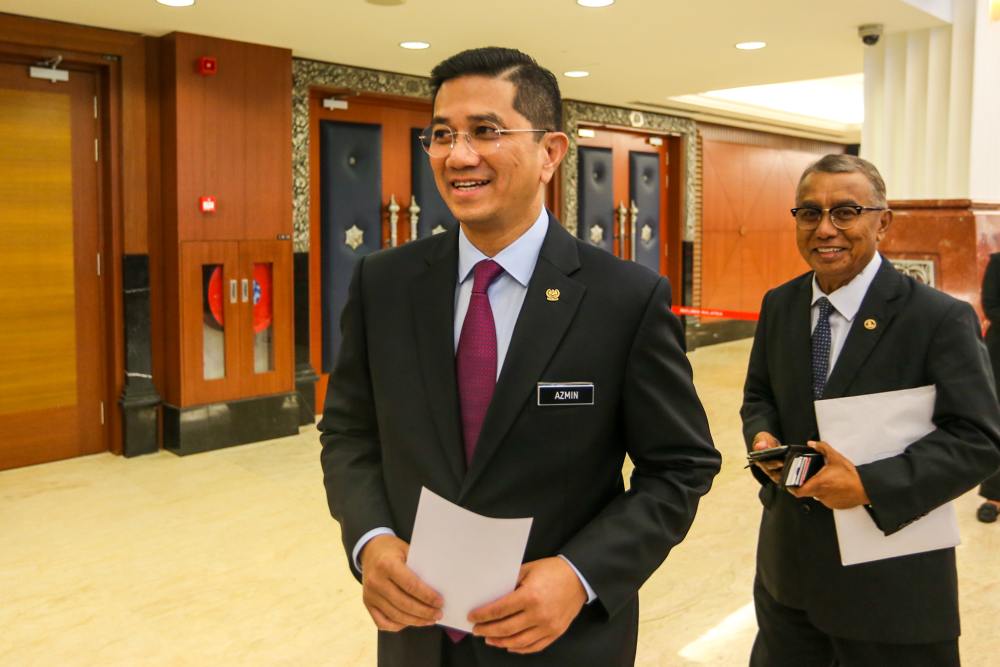 Economic Affairs Minister Datuk Seri Mohamed Azmin Ali is pictured at Parliament in Kuala Lumpur October 22, 2019. u00e2u20acu2022 Picture by Firdaus Latif