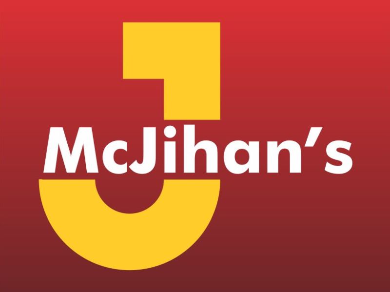 Warga maya mereka cipta logo McJihan's yang mirip logo asal Mc Donald's. —  Foto ihsan Twitter/Fakhrul Zihni