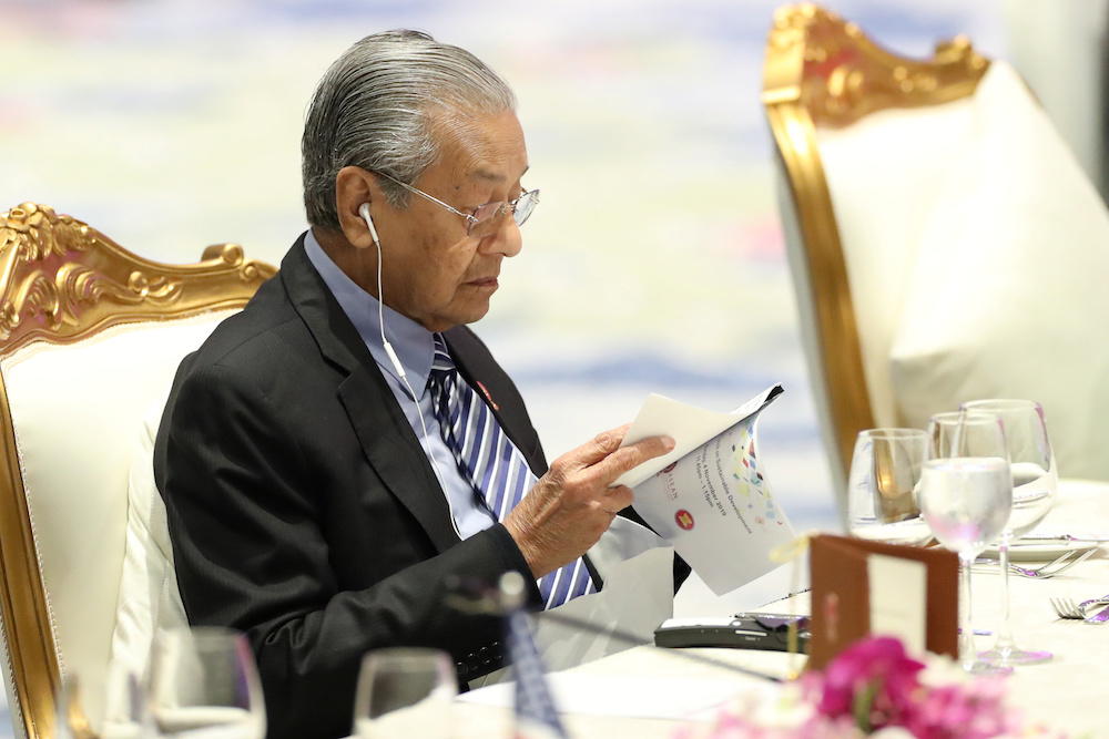 Prime Minister Tun Dr Mahathir Mohamad attend a special lunch on sustainable development on the sidelines of the Asean Summit in Bangkok November 4, 2019. u00e2u20acu201d Reuters pic