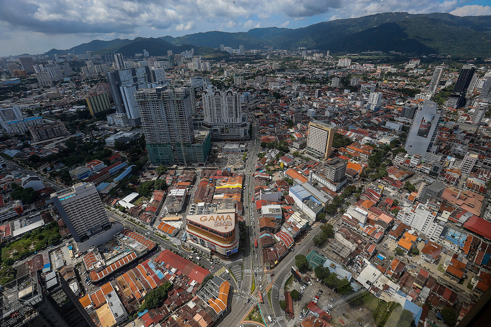 An aerial view of Penang during clear skies seen from level 59 of Komtar in George Town November 13, 2019. u00e2u20acu201d Picture by Sayuti Zainudin
