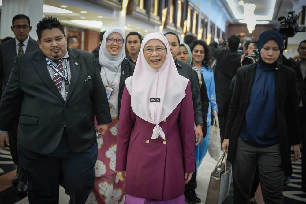 Deputy Prime Minister Datuk Seri Dr Wan Azizah Wan Ismail is pictured in Parliament on November 19, 2019. u00e2u20acu2022 Picture by Hari Anggara