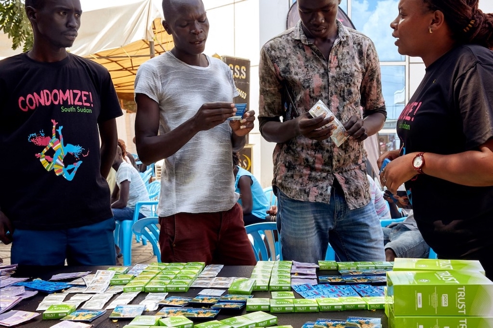University students browse through a selection of different types of condom during a sexual health awareness course at Kampala University in Juba, South Sudan November 30, 2019. u00e2u20acu201d AFP pic