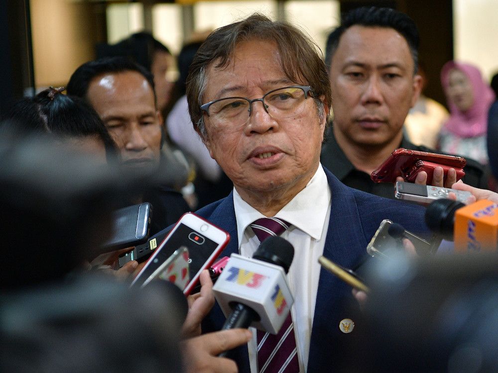 Sarawak Chief Minister Datuk Patinggi Abang Johari Openg speaks to reporters in Kuching October 29, 2019. u00e2u20acu201d Bernama pic