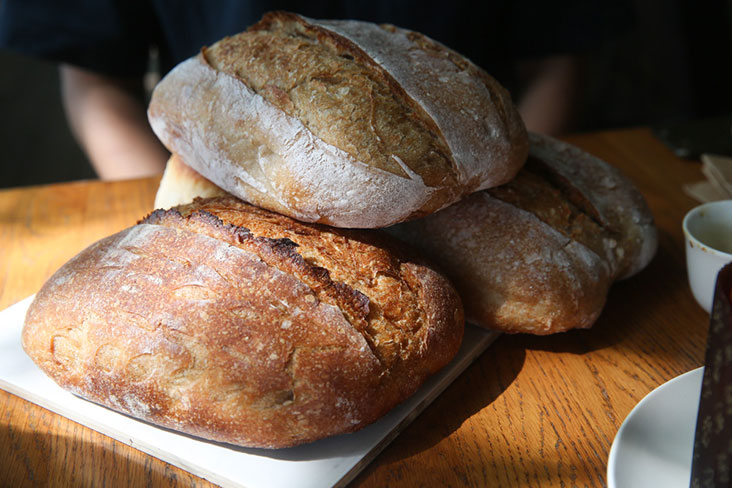 Various sourdough bread made using a variation of flours to give you different textures