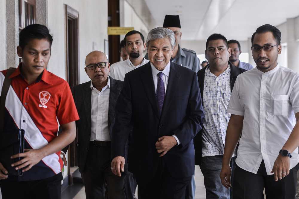 Datuk Seri Ahmad Zahid Hamidi is seen at the Kuala Lumpur High Court December 10, 2019. ― Picture by Miera Zulyana