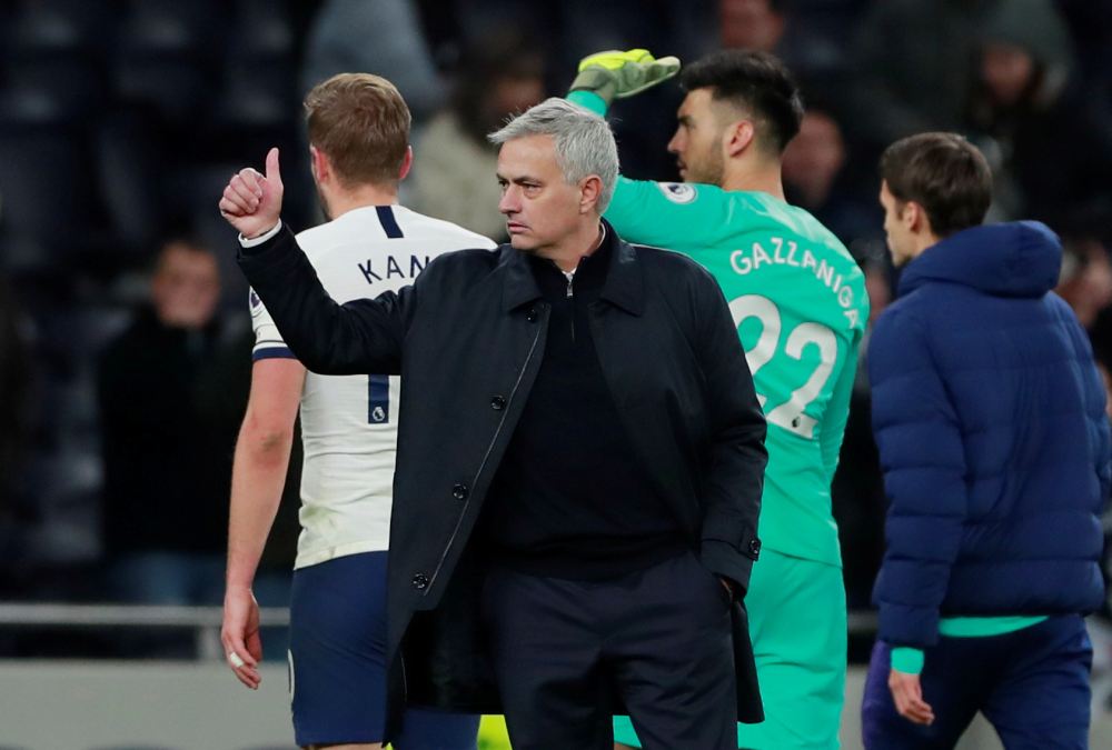 Tottenham Hotspur manager Jose Mourinho celebrates after the match against Bournemouth December 1, 2019. u00e2u20acu2022 Reuters pic