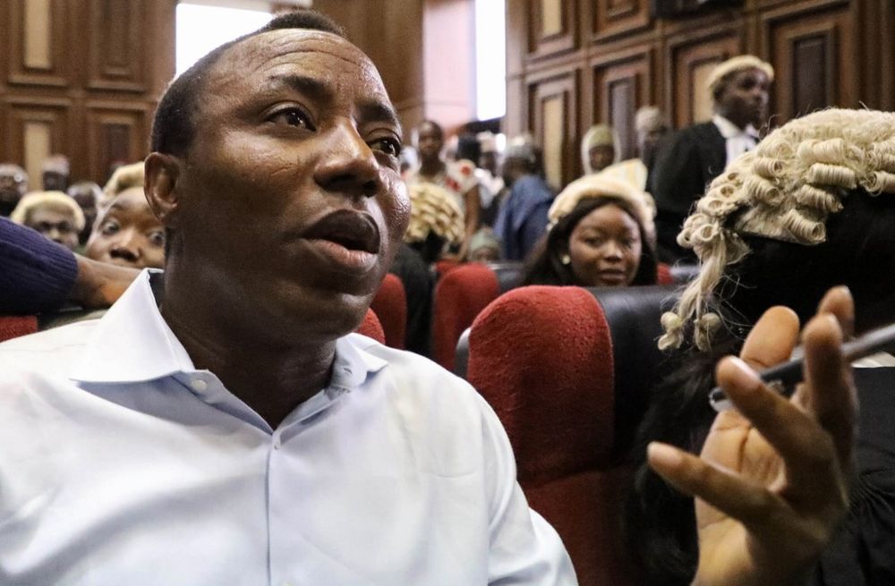 In this file photo taken on September 30, 2019 Convener of u00e2u20acu02dc#Revolution Nowu00e2u20acu2122 Omoyele Sowore speaks during his arraignment for charges against the government at the Federal High Court in Abuja. u00e2u20acu201d AFP pic