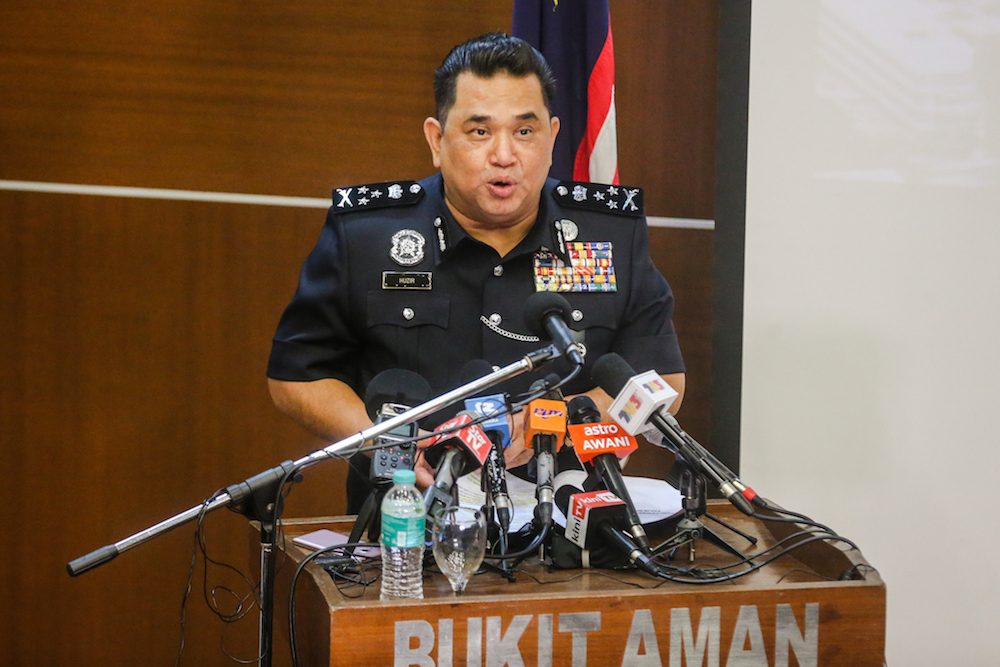 Federal Criminal Investigations Department director Datuk Huzir Mohamed speaks during a press conference in Kuala Lumpur January 6, 2020. u00e2u20acu201d Picture by Firdaus Latif