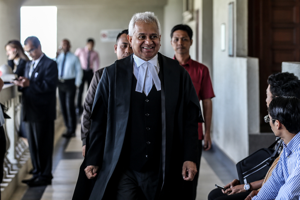 Then Attorney General Tan Sri Tommy Thomas is pictured at the Kuala Lumpur High Court in this file picture taken on January 8, 2020. — Picture by Firdaus Latif